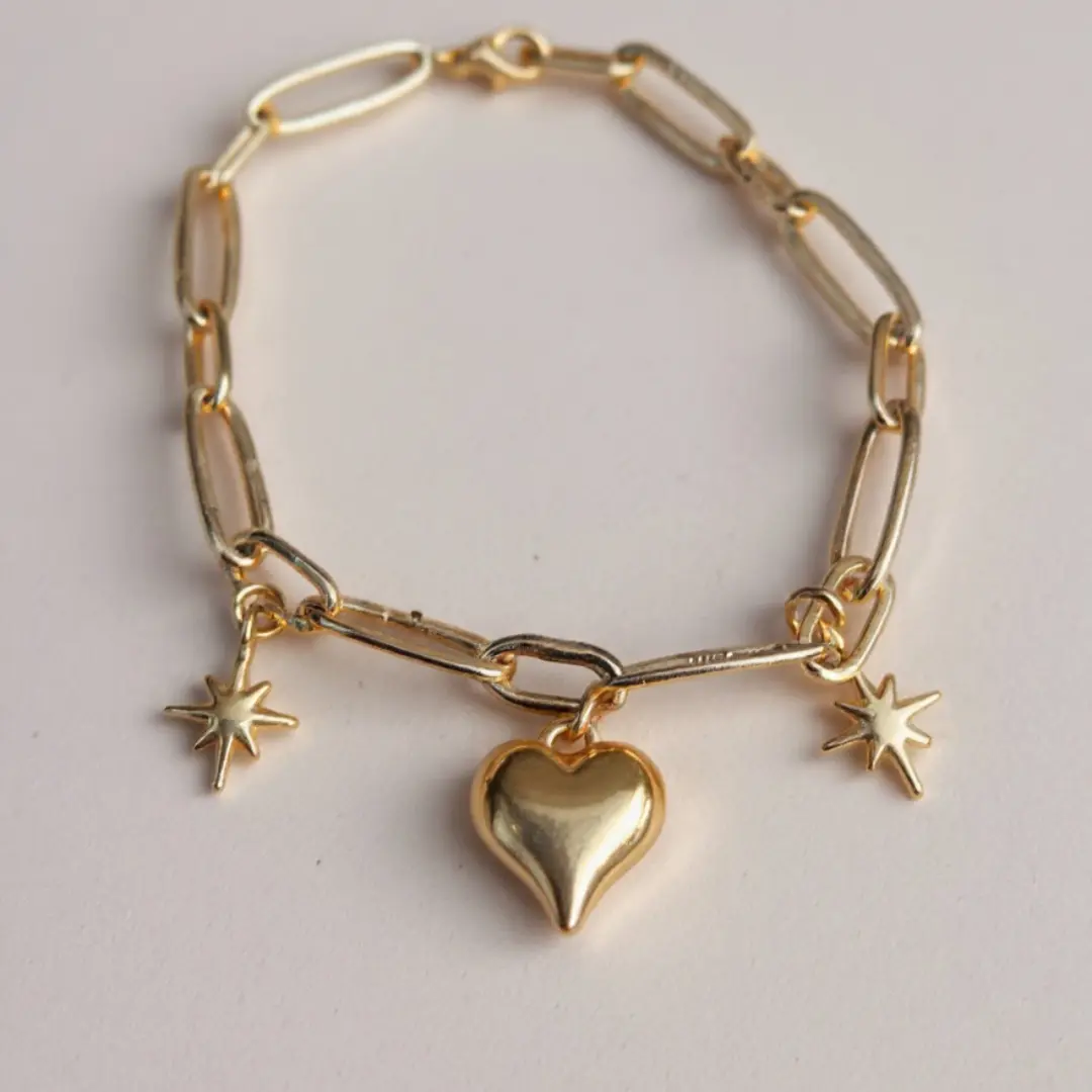 Bracelet Chaîne coeur et étoile Bracelet Chaîne coeur et étoile