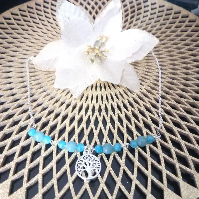 Customizable Blue Pendant Necklace