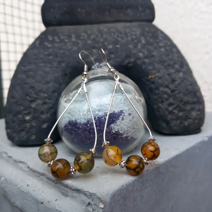 Boucles d'oreilles créole en forme de goutte - Personnalisation 1 pierre au choix