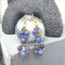 Boucles d'oreilles Confiance - Pierre Naturelle Aventurine bleue