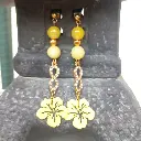 Boucles d'oreilles Lumineux Fleur - Perles Jaunes