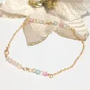 Bracelet de cheville Perle de Cristal Colorée Craquelée