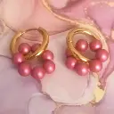 Boucles d'oreilles créoles Perles nacrées - couleurs au  choix