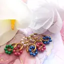 Boucles d'oreilles créoles Perles nacrées - couleurs au  choix