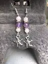 Boucles d'oreilles étoile de mer - Améthyste et Quartz rose