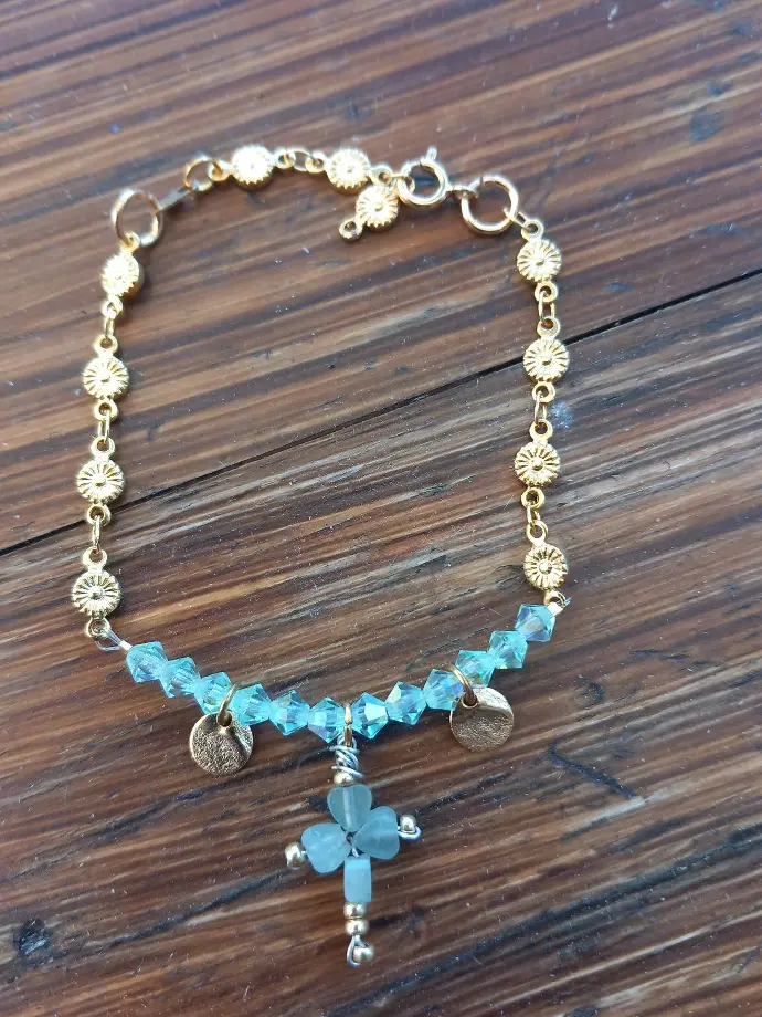 Aventurine Clover Bracelet - Green Preciosa Chrysolite Spinning Top