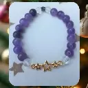 Bracelet tendresse - étoile - Améthyste - Cristal de roche