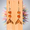 Mermaid Tail Earrings - Carnelian