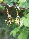 Boucles d'Oreilles Patte de Chien/Chat Jaspe Dalmatien