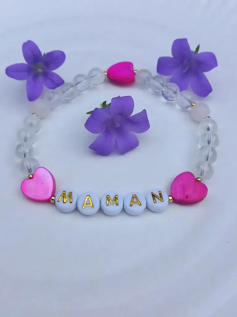 Bracelet tendresse lettre cœurs personnalisé