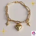 🧭💖 Bracelet Chaîne, Cœur et Étoile du Nord 💖🧭