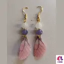 Boucles d'oreilles aile de papillon rose