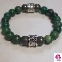 🍀✨ Bracelet Celtique - Triquetra, Jade Africain & Pyrite ✨🍀