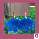 🍃✨Boucles d'oreilles Créoles "Feuillage Étincelant"  Bleu marbré🍃✨