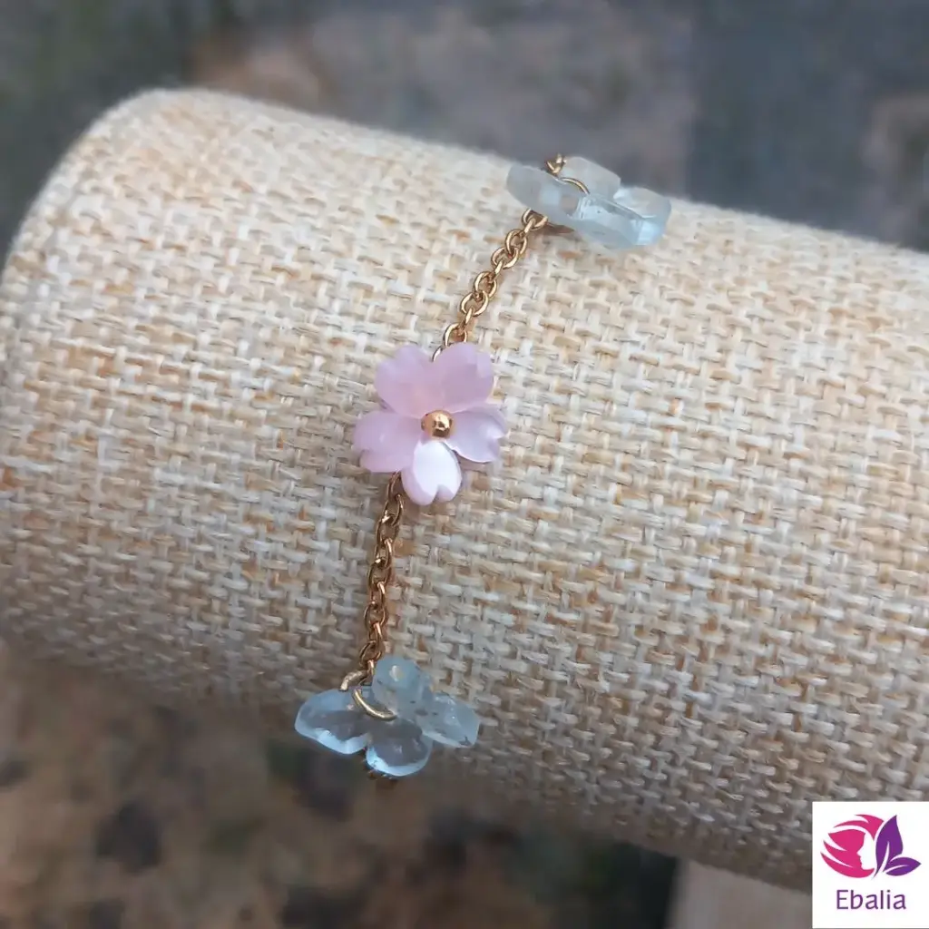 🌸🦋 Bracelet "Jardin Suspendu" -  Papillons et Fleur de Cerisier 🦋🌸