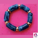Bracelet Pop Vintage - Tube Marbré Bleu