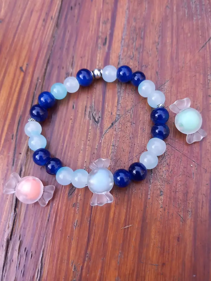 Blue Candy Bracelet - Natural Stones Blue Agate