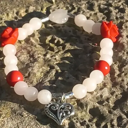 Bracelet tendresse cœur en fleur