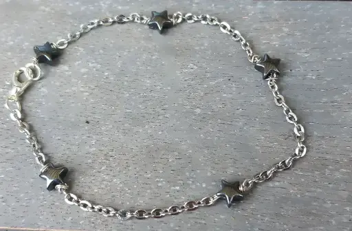 Bracelet simple étoilé - Hématite
